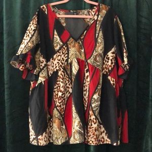 Multi print peplum blouse